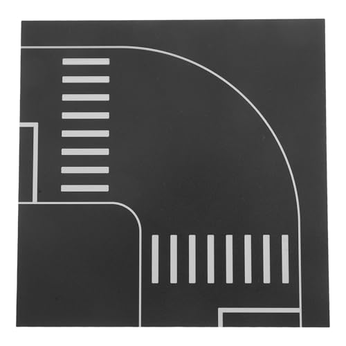 Abaodam Miniatur Straßenmodell: Realistisches Verkehrsschild Spielzeug - Simulationsstraße für Szenenlandschaftsgestaltung - Pädagogisches Verkehrserziehungsinstrument für Kinder, Dunkelgrau, von Abaodam