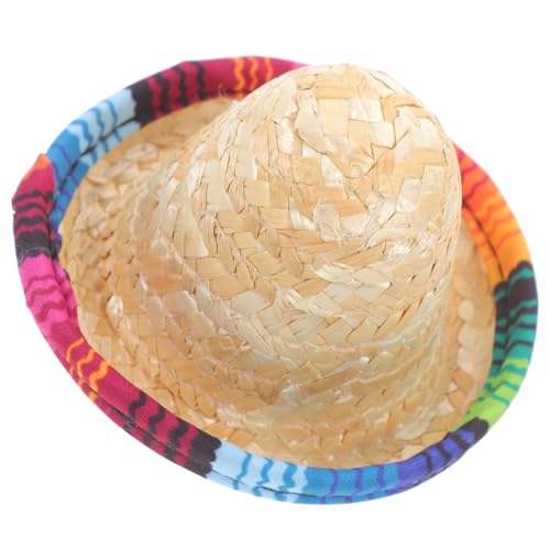 Abaodam Miniatur Strohhut Weinflaschen deko Leicht Langlebig Vielseitig für Puppen Haustiere Feiern Wie Hochzeit Geburtstag Hübsches Accessoire für Weinflaschen von Abaodam