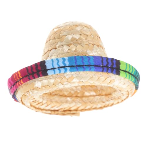 Abaodam Miniatur Strohhut aus Sicherem Material Leicht und Langlebig als Accessoire für Puppen Haustiere und DIY Projekte Praktisch für Outdoor Partys und Vielseitige Dekoration von Abaodam