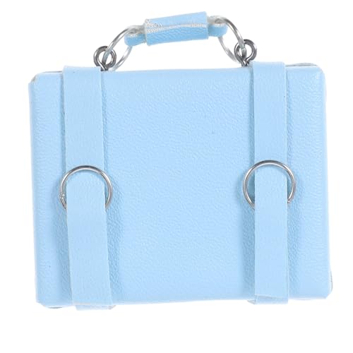 Abaodam Miniatur Tragekoffer Mini Koffer Spielkoffer Für Kleiner Koffer Mini Lederkoffer Leder Minikoffer Himmelblau von Abaodam