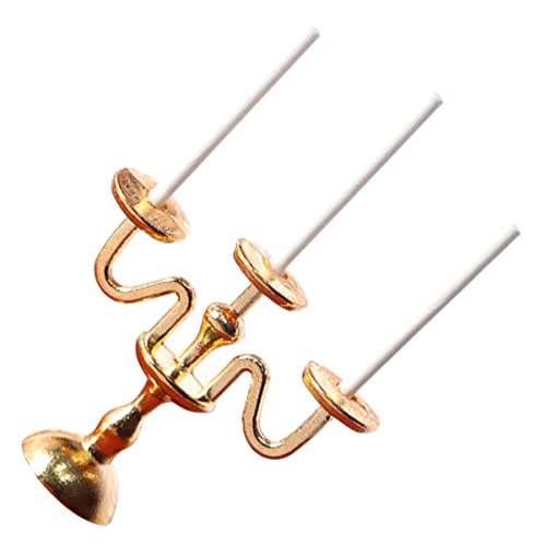 Abaodam Miniatur-Vintage-Kerzenhalter Mini- Esstisch Mikroszenenverzierung für kinderspielzeug Mini- - Mini-Kerzenhalter- Legierung Golden von Abaodam