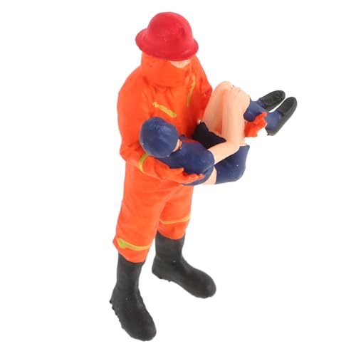 Abaodam Miniatur-feuerwehrmannpuppe Kostüm Figur LKW-partygeschenke Feuerwehr-Outfit Für Feuerwehr Tortendekoration Feuerwehrsoldat Feuerwehr Dekorationen Harz von Abaodam