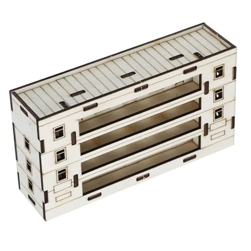 Abaodam Miniaturhaus Mini-bausatz Architekturmodellbaubedarf Hausmontagemodell Kleiner Hausbausatz Mini-hausbausatz DIY- -kit Architekturmodellbausätze Minihäuser Zum Basteln Holz Beige von Abaodam