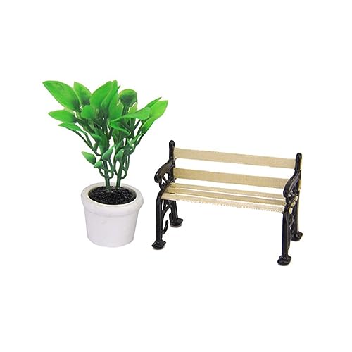 Abaodam Miniaturmöbel Holzbank für Puppenhaus Gartenbank für Mini Dekoration für Perfekter Begleiter von Abaodam