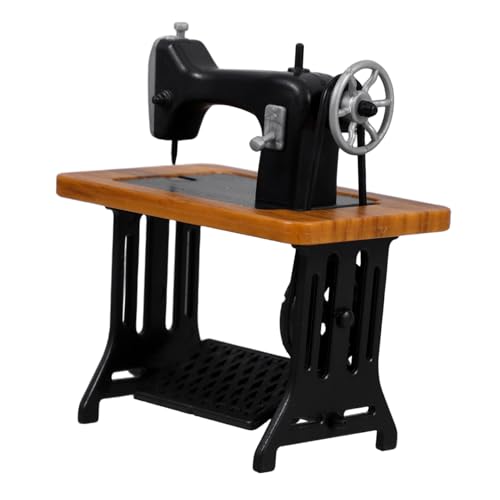 Abaodam Miniaturnähmaschine Miniatur-puppenhauszubehör Puppenhaus-mikrolandschaft Puppenhaus-Miniatur-Musikinstrument Puppenhaus-Ornamente Miniatur-nähpuppe Mini-nähmaschinen Abs Black von Abaodam