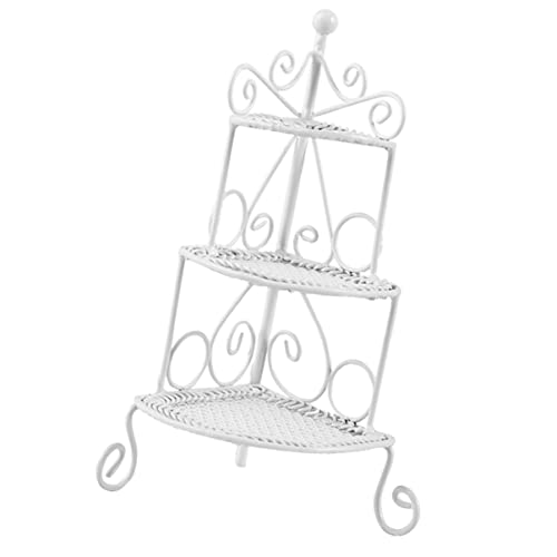 Abaodam Mini-lagerregal Eisenhandwerk Weißes Miniatur-bausatz Miniatur-puppenhaus-Regal Miniatur-Spielzeug Für Puppenhaus Mini-hausregal Ornament Puppenhaus-Layout von Abaodam