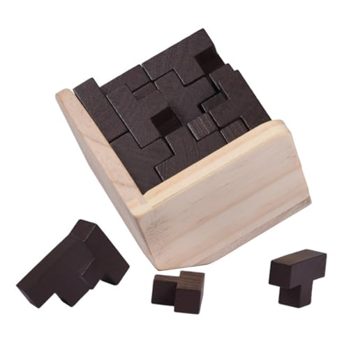 Abaodam Minsuo Geschicklichkeitsspielzeug Holzspielzeug Spielzeug-Puzzle fokussiert Kinder Puzzle Kinderspielzeug Puzzlematte Intellektuelles Spielzeug Würfelpuzzle hölzern Holzkasten von Abaodam
