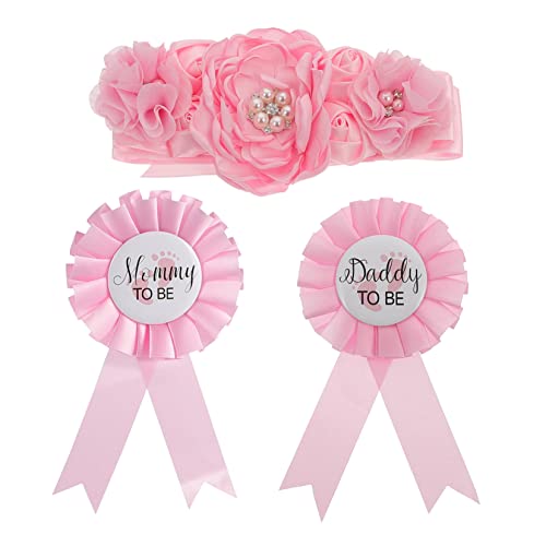 Abaodam Mommy Belt und Daddy Corsage Set Teilig Schwangerschaftsschärpe mit Blumenmuster Wiederverwendbar Komfortabel Elegantes Design für Babyparty Geschenke Werdender Eltern Abaodam Mommy Belt und Daddy Corsage Set Teilig Schwangerschaftsschärpe mit Blumenmuster Wiederverwendbar Komfortabel Elegantes Design für Babyparty Geschenke Werdender Eltern von Abaodam