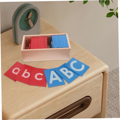 Abaodam Montessori Alphabet Sandpapier Buchstaben aus Holz Sicheres Montessori Lernbrett für Vorschulkinder Pädagogisches Schreib und Nachzeichnungsbrett für Kindergarten und und von Abaodam