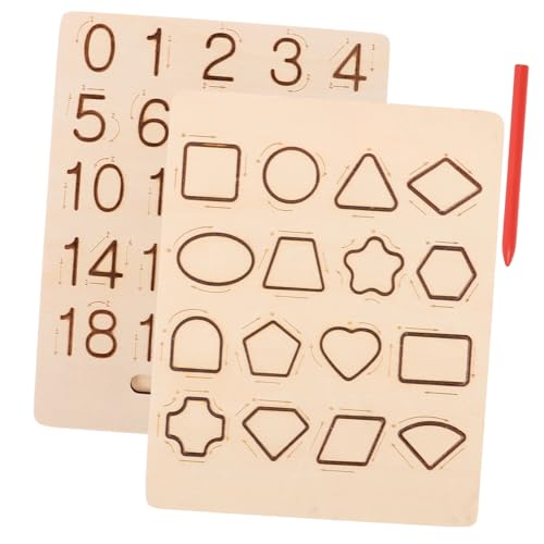 Abaodam Montessori Holz Übungstafel Doppelseitig Alphabet Zahlen Schreibtafel Lernspielzeug für Sicher Glatt Langlebig zur Feinmotorikförderung und Buchstabenerkennung von Abaodam