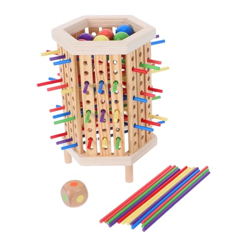 Abaodam Montessori Holzspiel Farbige Holzstäbe für Kleinkinder Feinmotorik Buntes Sortier und Zählspiel Pädagogisches Familienspiel aus Naturholz von Abaodam