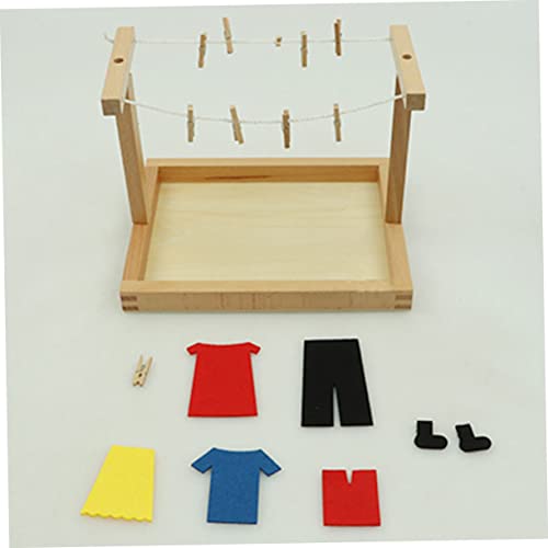 Abaodam Montessori Holzspielzeug Bunter Kinderkleiderbügel Lernspielzeug zum Aufhängen von Kleidung für Jungen Mädchen Ab Jahre Sichere Farben Kompakt Leicht von Abaodam