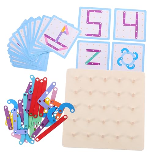 Abaodam Montessori Holzspielzeug mit Alphabet Zahlenpuzzle Motorikförderndes Steckpuzzle für Kleinkinder Sicheres Geoboard Lernspielzeug Formen Farberkennung Eltern Junge Mädchen von Abaodam