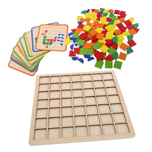 Abaodam Montessori Musterblöcke Holzpuzzle Teilig Geometrische Formen Lernspielzeug für Kleinkinder Frühpädagogik Montessori Holzform Puzzle für Vorschulkindergarten von Abaodam