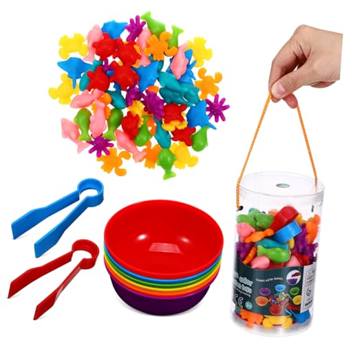 Abaodam Montessori- -Tier-Farbsortierung und Zählen, pädagogisch für Vorschullernen, Feinmotorik, Entwicklung sensorisches Spielen, 1 Set von Abaodam