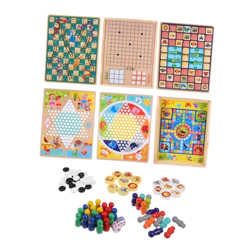 Abaodam Multifunktionales Holz Spielbrett Schachspiel mit Glatter Oberfläche und Kindersicherem Design Fördert und Gedächtnis für Familien Spielerischen Entwicklung von Abaodam