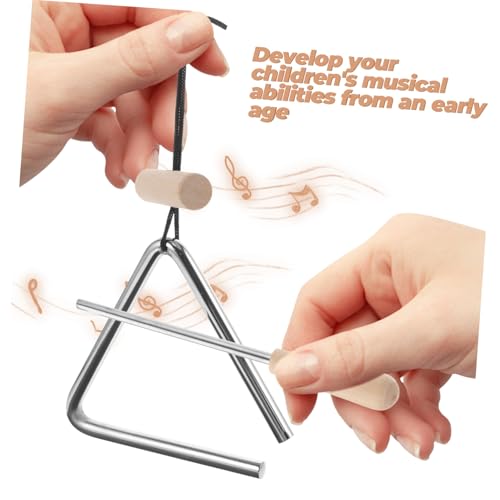Abaodam Musikalisches Dreieck Percussion Instrument mit Holzgriff Robuster Eisenklang Pädagogisches Schlaginstrument für Rhythmusspielzeug und Früherziehung Abaodam Musikalisches Dreieck Percussion Instrument mit Holzgriff Robuster Eisenklang Pädagogisches Schlaginstrument für Rhythmusspielzeug und Früherziehung von Abaodam