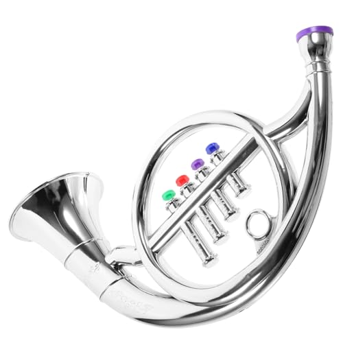 Abaodam Musikspielzeug Kinderspielzeug Musikspielzeug Mini Musikinstrumente Kompaktes Kinderhorn Kleines Horn Kinderhorn Modelle Musikspielzeug Spielzeughorn Kunststoff Silber von Abaodam