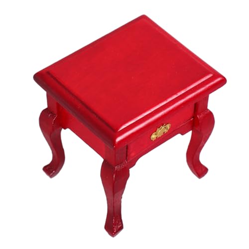 Abaodam Nachttisch Nachttische Kommode Miniatur Seitenschrank Miniatur Möbel Miniatur Modellmöbel Kleiner Aufbewahrungsschrank Kleiner Beistelltisch Rotes Holz von Abaodam
