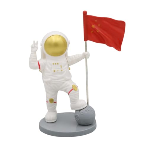 Abaodam Ornamente Geschenke Spielzeug Tortendeko Einschulung Astronautendekor Für Kuchen Fahrzeug-astronauten-statue Mini-astronautenstatue Mini-astronautenmodell Wagen Satellit Plastik von Abaodam
