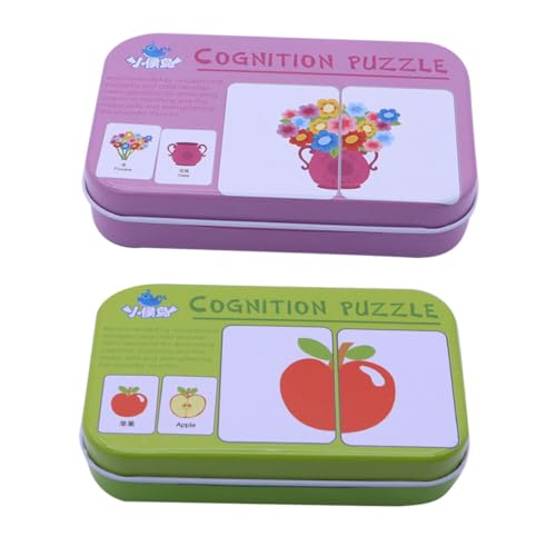 Abaodam Pädagogisches Puzzle Kleinkinder mit Lernkarten in Obst Alltagsmotiv Frühe Bildungsspielzeuge für Kognitive Entwicklung und Spielerisches Entdecken von Abaodam