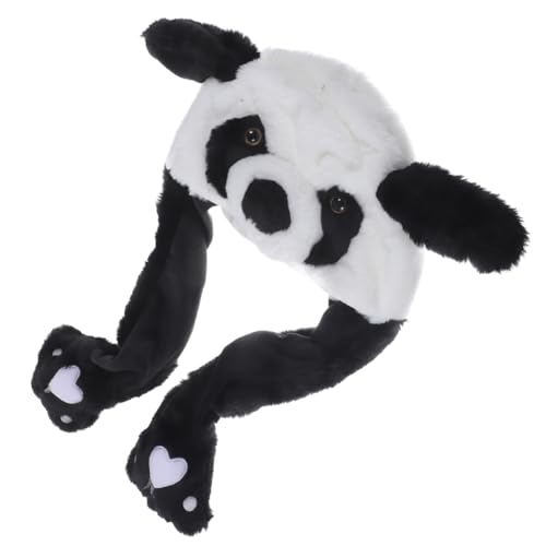 Abaodam Panda Plüschmütze mit Beweglichen Ohren Lustige Cosplay Kopfbedeckung für Erwachsene Leichtes Strapazierfähiges Party Accessoire für Fasching Karneval und Halloween von Abaodam