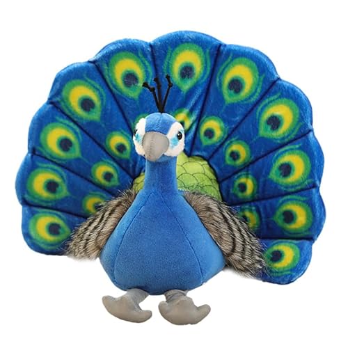 Abaodam Pfau Plüschtier beruhigende Spielsachen Kleinkindspielzeug Junge Mörtel Kuscheltier für Simulation Pfauenpuppe Haushalt Pfauenpuppe kurzer Plüsch Blue von Abaodam