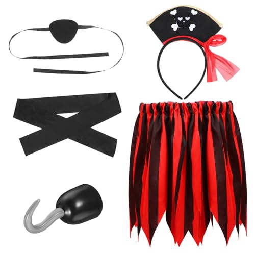 Abaodam Piratenkostüm Jährige mit Kopfband und Plastikhaken Atmungsaktiv Robust für Halloween Geburtstag Fantasievolles Rollenspiel Piratenfest Abaodam Piratenkostüm Jährige mit Kopfband und Plastikhaken Atmungsaktiv Robust für Halloween Geburtstag Fantasievolles Rollenspiel Piratenfest von Abaodam