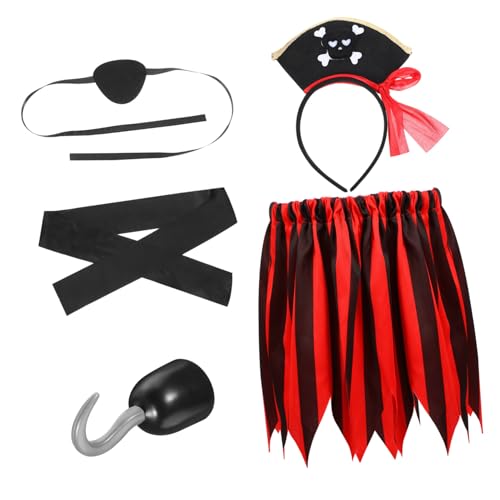 Abaodam Piratenkostüm für Mädchen Halloween Kostüm mit Rock Hut Augenklappe Piraten Outfit für Jahre Alte Mädchen zum Rollenspiel und Piratenparty von Abaodam