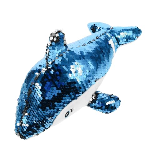 Abaodam Plüsch Delfin Kuscheltier mit Pailletten Weiches Gefülltes Stofftier aus PP Baumwolle Dekoratives Kinderzimmer Niedliches Cartoon Design Blau Abaodam Plüsch Delfin Kuscheltier mit Pailletten Weiches Gefülltes Stofftier aus PP Baumwolle Dekoratives Kinderzimmer Niedliches Cartoon Design Blau von Abaodam