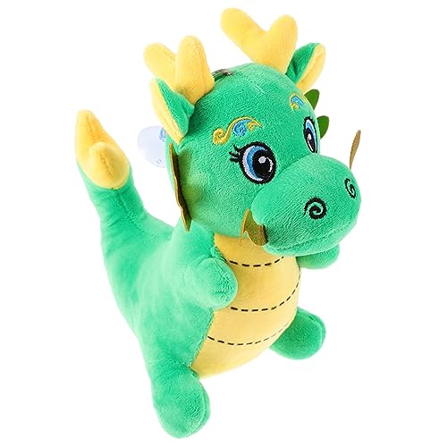 Abaodam Plüsch Drachen Figurine Gefüllt mit Saugnapf und Aufhängung Chinesisches Neujahr Maskottchen Langlebiges PP Baumwoll Kuscheltier für Festliche Dekoration und Glücksbringer von Abaodam