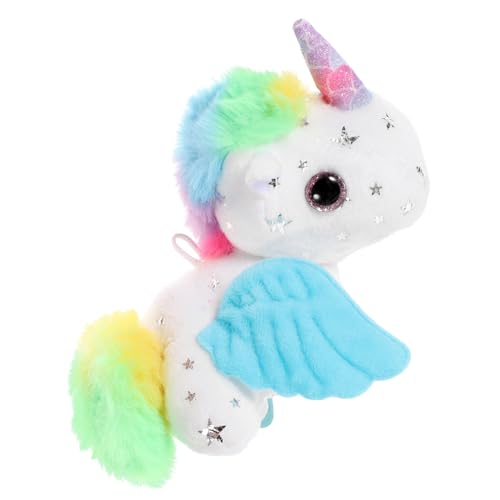 Abaodam Plüsch Einhorn mit Wackelschwanz Farbiger Schlüsselanhänger Kuscheltier für Taschen Koffer Deko als Halloween Dekoration von Abaodam