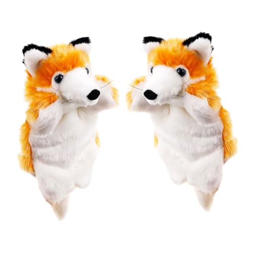 Abaodam Plüsch-Fuchs-Handpuppen, weiches Tier für fantasievolles Spielen und Geschichtenerzählen, bewegliches Mund-Design für Rollenspiele und emotionale Ausdrucksaktivitäten, 2 Stück Abaodam Plüsch-Fuchs-Handpuppen, weiches Tier für fantasievolles Spielen und Geschichtenerzählen, bewegliches Mund-Design für Rollenspiele und emotionale Ausdrucksaktivitäten, 2 Stück von Abaodam