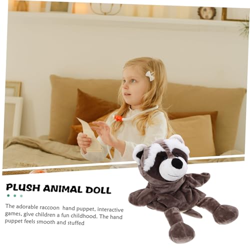 Abaodam Plüsch Handpuppe Waschbär Weiches Kuscheltier Interaktive Tierfigur für Spiel und Geschichtenerzählen Geschenkidee von Abaodam