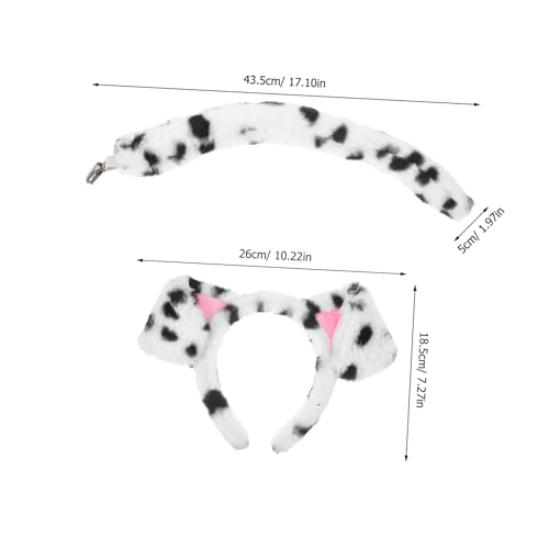 Abaodam Plüsch Hundeohren und Dalmatiner Stirnband Cartoon Tier Kopfschmuck für Mädchen Damen Halloween Kostüm Party Alltag Zubehör von Abaodam