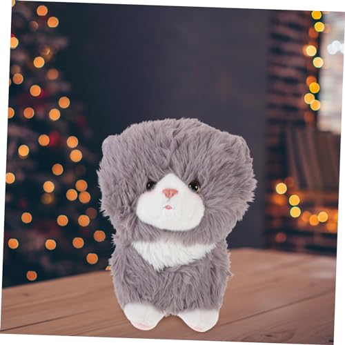 Abaodam Plüsch Katze Kuscheltier Plüschstofftier für Jungen Mädchen Graue Samtige Katzenfigur Weiches Dekoratives Kuschelkissen für Kinderzimmer und von Abaodam