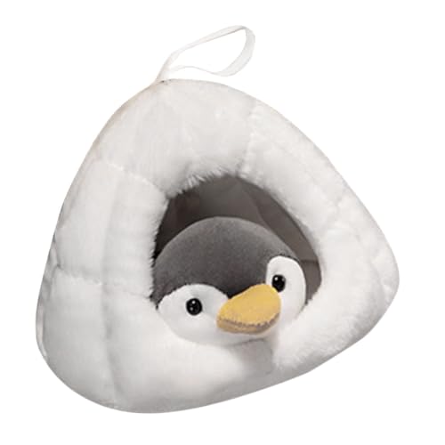 Abaodam Plüsch Pinguin Kuscheltier mit Nest Weiches Hautfreundliches Stofftier als Dekorativer Anhänger und Sofa Kissen Vielseitiges für Aquarium Geburtstag Weihnachten Tragbar und von Abaodam