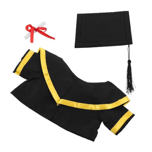 Abaodam Plüschbär Abschlusskostüm Set mit Hut Umhang und Niedliches Outfit für Plüschtiere Abschlussfeiern für Graduierte von Abaodam