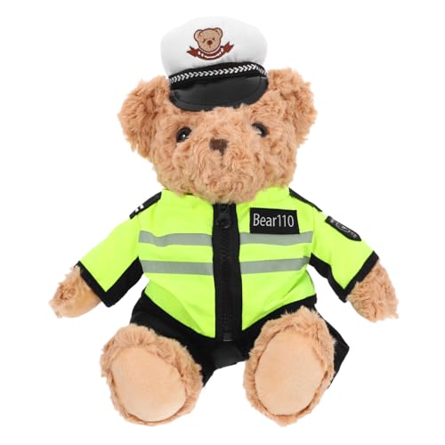 Abaodam Plüschbär Polizei Kuscheltier Robustes Stofftier für Jungen und Mädchen für Kleinkinder Lehrreiches zur Verkehrssicherheit von Abaodam