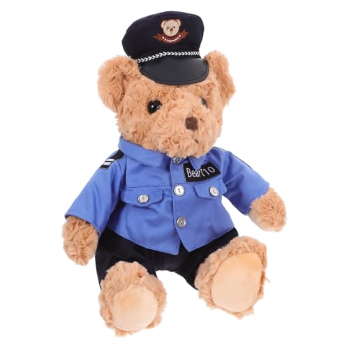 Abaodam Plüschbär Polizei Kuscheltier Weiches Stofftier mit Uniform und Kappe als für Jungen und Mädchen zur Dekoration Abaodam Plüschbär Polizei Kuscheltier Weiches Stofftier mit Uniform und Kappe als für Jungen und Mädchen zur Dekoration von Abaodam