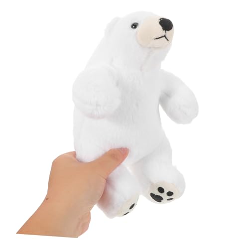 Abaodam Plüschbär Tierbär Partygeschenke Sitzender Eisbär Eisbär Stoffpuppe Arktisches Plüschkissen Plüsch Eisbärpuppe Für Jungen Weiß von Abaodam