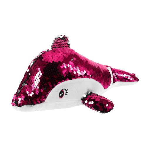 Abaodam Plüschdelfin mit Pailletten meerestiere Geburtstagsgeschenk für Plüschspielzeug Stofftierpuppe Delphin-Plüschpuppe ausgestopfter Kleiner Delphin PP Baumwolle Rosy von Abaodam