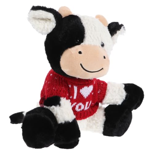 Abaodam Plüschkuhpuppe Plüschpuppe Kinderpuppenspielzeug Geschenkspielzeug Für Plüschpuppe Kinderspielzeug Kuhpuppe Plüschmaterial Black von Abaodam