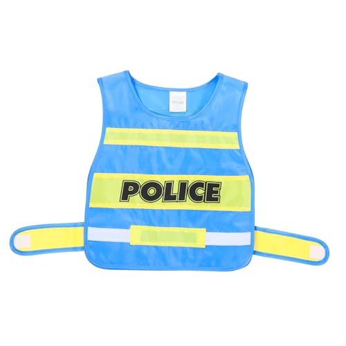 Abaodam Polizeikostüm Kleinkinder Anziehwesten Polizeiweste Polizeiweste Kostüm Anzieh Gemeinschaftshelm Polizeiweste Kinderkostüm Spielweste Kostüm Halloween Stoff von Abaodam