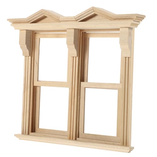 Abaodam Puppe Mini-Feen ästhetische Raumdekoration flurmöbeln mikrowe verkleidung dekoring Mini Scale Toy Werkzeug Mini-Fenstermodell Miniaturfenster Mini-Dekoration hölzern von Abaodam