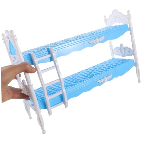 Abaodam Puppen etagenbett für Prinzessinnen Miniatur Puppenhausmöbel Detailliertes Doppelstockbett für Mädchen Passgenaues Zubehör für Mini Puppen von Abaodam
