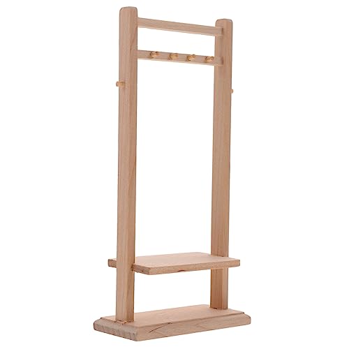 Abaodam Puppenhaus Dekoration Kleiderbügel Kleiderständer Kleiderständer Kleiderbügel Kinderbügel Mini Kinderspielzeug Mini Kleiderbügel Dekore Winziger Bodenbügel Holz von Abaodam