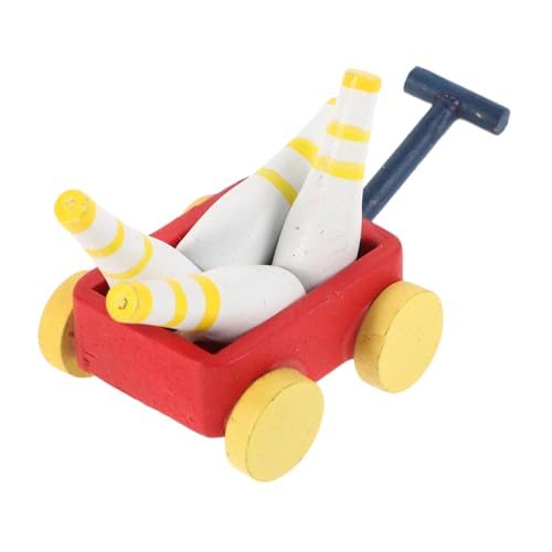 Abaodam Puppenhaus Holz Bowlingwagen Miniatur Sportmodell Tragbarer Mini Bowling Pin Holz Wohnkultur Mini Bowling Spiel Bowling Pin von Abaodam