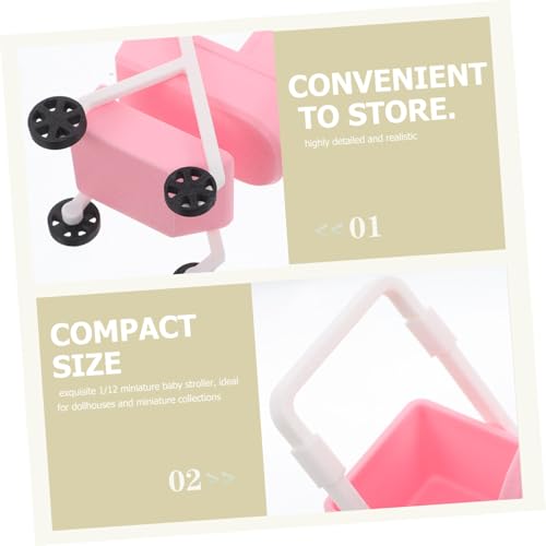 Abaodam Puppenhaus Kinderwagen aus Kunststoff Stabiles Mini Stroller Vielseitig für Rollenspiele und Zimmerdekoration Pinke Mini Babybett für Puppenmöbel Abaodam Puppenhaus Kinderwagen aus Kunststoff Stabiles Mini Stroller Vielseitig für Rollenspiele und Zimmerdekoration Pinke Mini Babybett für Puppenmöbel von Abaodam