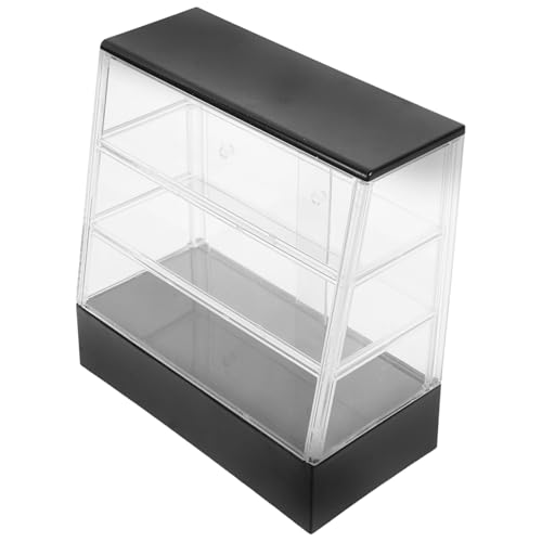 Abaodam Puppenhaus Kuchenschrank Mini Schiebetür Schrank Modell Kuchenschrank Show Rack Display Bäckerei Ständer Puppenhaus Shop Puppenhaus Zubehör Dekor Kit Puppenhaus Ständer Schwarz Kunststoff von Abaodam